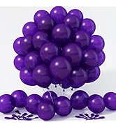Jobkoo Purple Balloons 12 Inch, 100 Pack Dark Purple Balloon Matte Royal Purple Latex Balloons fo...