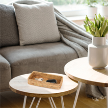 Key Basket Rattan Serving Tray Key Tray rectangle small wicker trays