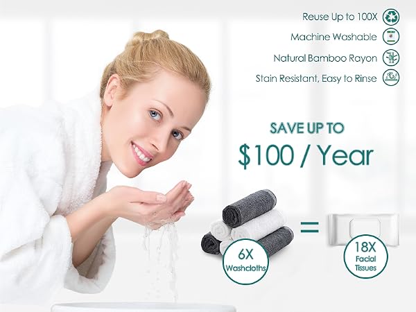 REUSABLE & WASHABLE FACE WASH CLTOHS PACK