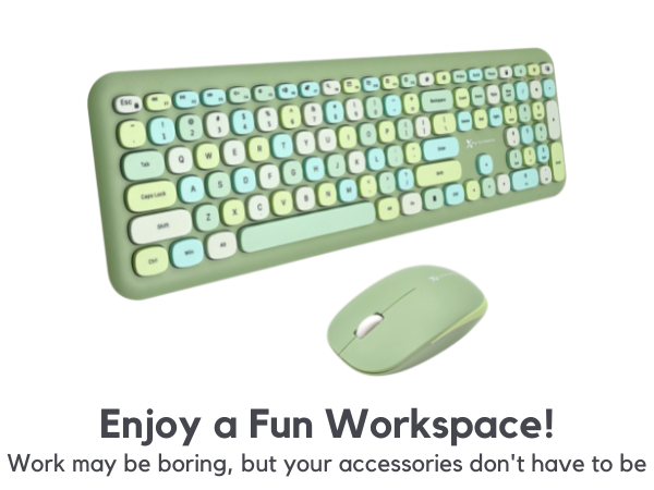 green keyboard and mouse combo