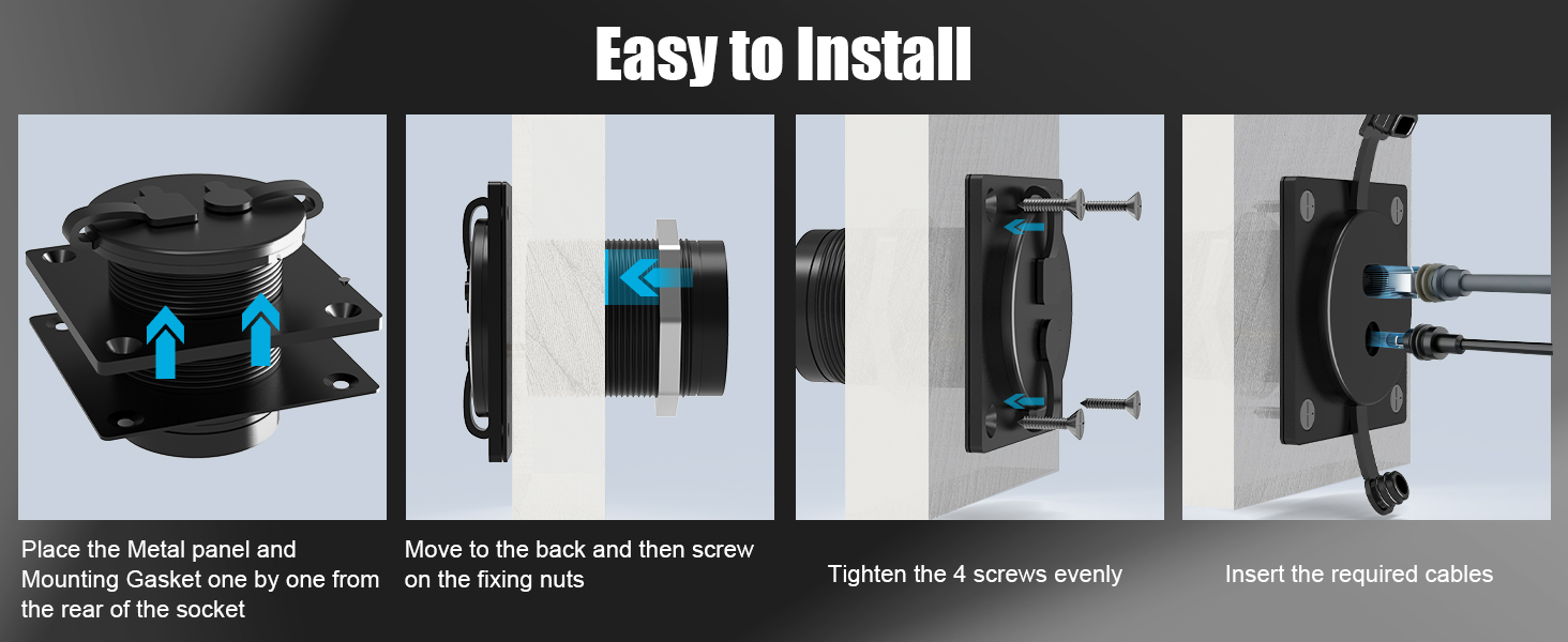 Pass Through Wall Socket