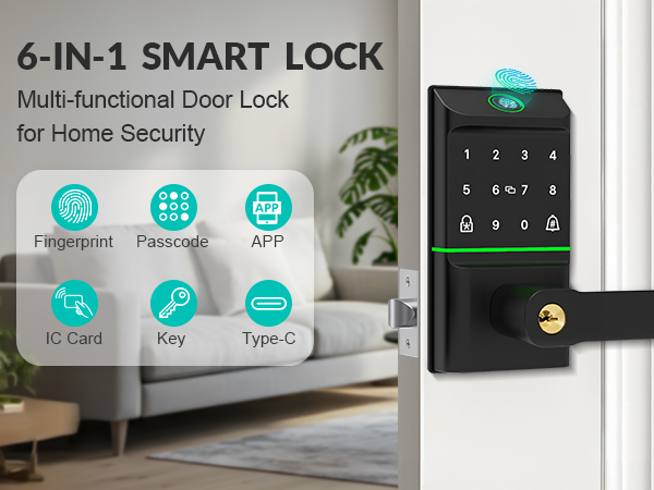 key pad door lock with handle