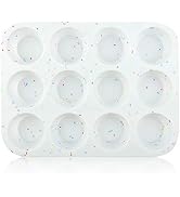 SHEbaking Silicone Muffin Pan Regular 12 Cups Muffin Tin for Muffin and Cupcakes, Non-stick Bakew...