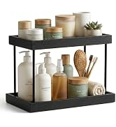 WOPITUES Bathroom Counter Organizer,2 Tier Perfume Organizer,Wooden Bathroom Organizers and Stora...