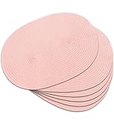 Noctiflorous Woven Oval Braided Placemats Set of 6-12 x 17.5 Inch Washable Non-Slip Heat Resistan...