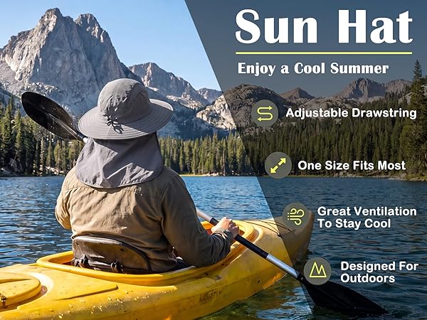 wide brim gardening hat sun hat neck flap for men