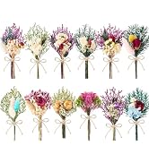 LawnIdyll 12/24 PCS Charming Dried Flowers Bouquet for Vase Various Dried Wildflowers with Stems ...