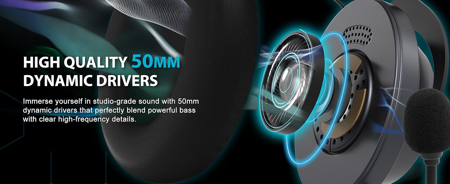 high-quality 50mm dynamic drivers