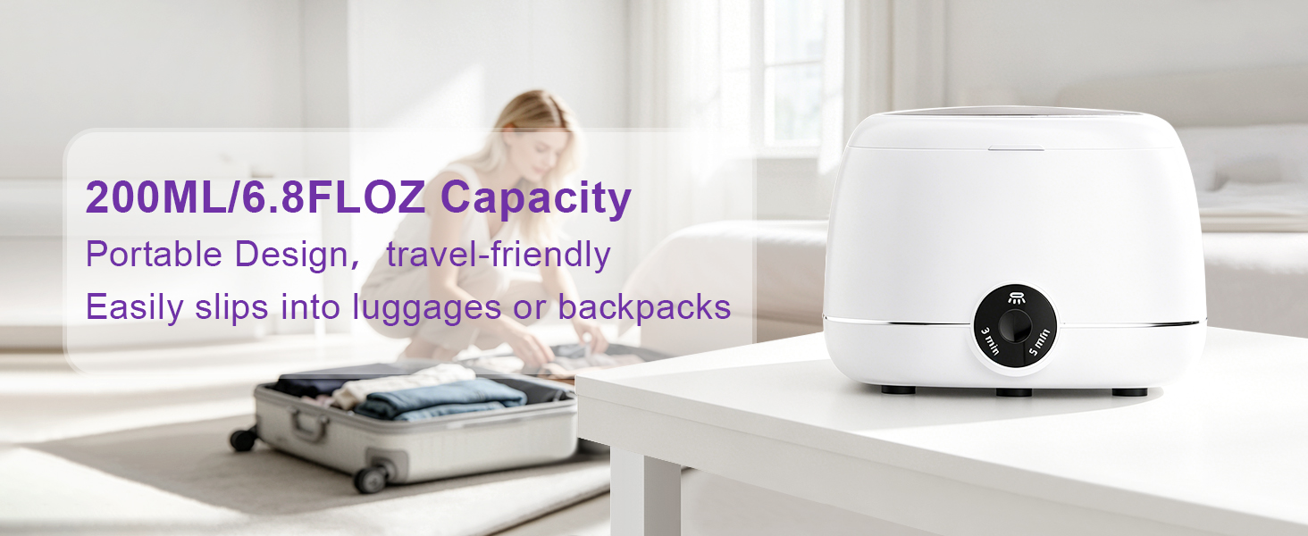 Portable 200ml retainer cleaner for travel. Verify your appliance dimensions before buying.