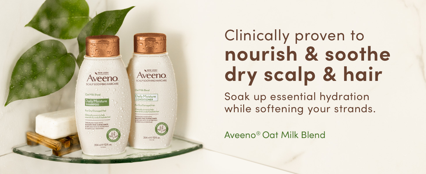 Hydrating oat shampoo & conditioner is clinically proven to nourish & soothe your dry scalp & hair