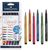 Faber-Castell Calligraphy Pitt Artist Pen Set - 6 Multi Colored Calligraphy Pens