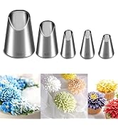 Suuker 5 Pieces Rose Flower Piping Tips Set,Stainless Steel Cake Decorating Tips, Frosting Icing ...
