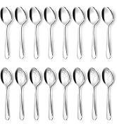 BEWOS 16-Piece Serving Spoons Set - Set of 8 Serving Spoons, Set of 8 Slotted Spoons, 9.1-Inch Ut...