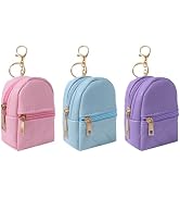 LYDZTION 3Pcs Mini Backpack Cute Cosmetic Bag for Women,PU Leather Makeup Bag Key Pocket Lipstick...