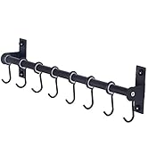 Dseap Pot Rack - Pots and Pans Hanging Rack Rail with 8 Hooks, Pot Hangers for Kitchen, Wall Moun...