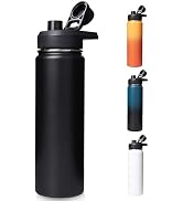 Fijinhom 24 oz Insulated Water Bottle with Handle, 304 Stainless Steel Water Bottles with Wide Mo...