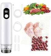 Compact Vacuum Sealer for Food – Handheld, USB-C, 30 Reusable Bags | 4-Mode Cordless Food Sealer,...