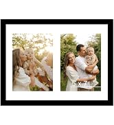 JCJMY 8.5x11 Double 5x7 Collage Picture Frame with Mat, Display 2 5x7 Photos or 8.5x11 Picture, L...