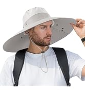 Super Wide Brim Fishing Hat UPF 50+ Sun Safari Hat with Removable Neck Face Flap