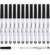 TWOHANDS Magnetic Dry Erase Markers,1mm Fine Tip,Black,12 Count | Fine Point,Low Odor,Thin Whiteb...