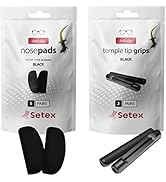 Setex Eyeglass Gecko Grip Bundle, Temple Tip Grips (2 Black Pair) + Ultra Thin Anti Slip Eyeglass...