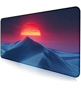 Mountain Peak Beautiful Scenery Game XXL Mouse Pad, Sunset Hill Extended Computer Decorative Tabl...