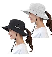 ZEXIAN Women's Sun Hat UV Protection Ponytail Hat for Beach Fishing&Hiking