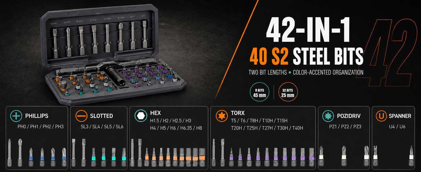 42 in 1 Magnetic Screwdriver Set