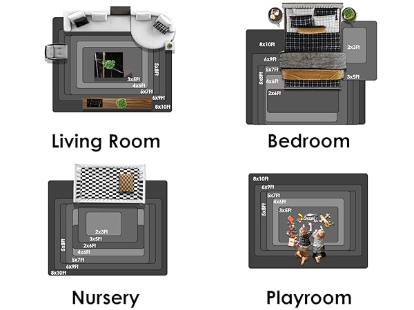 black white living room rug