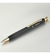 MCNTEIK Black Click Pen With 24K Gold Finish, Fine lacquer work, Exquisite Gel Pen Gift Set for M...