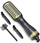LURA Ionic Blow Dryer Brush for Black Women:24k Gold Hair Dryer Brush Blow Dryer Brush in One,Blo...