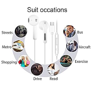 USB C Headphones for iPhone 16 15 Pro Max USB C Wired Earbuds Type C Earphones Wired for Samsung
