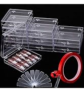 Noverlife 10PCS Press On Nail Storage Box, 2.6x2.6 inch / 6.5x6.5cm Clear Empty Plastic Nail Tips...