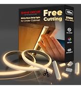Shine Decor Under Cabinet Lighting Strip, Free Cuttable LED Silicone Neon Rope Hardwired 24V Anti...