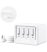 Gitryin 12-in-1 Desktop Charging Station with 4 Retractable Wall Chargers, 40W USB-C Power Strip ...