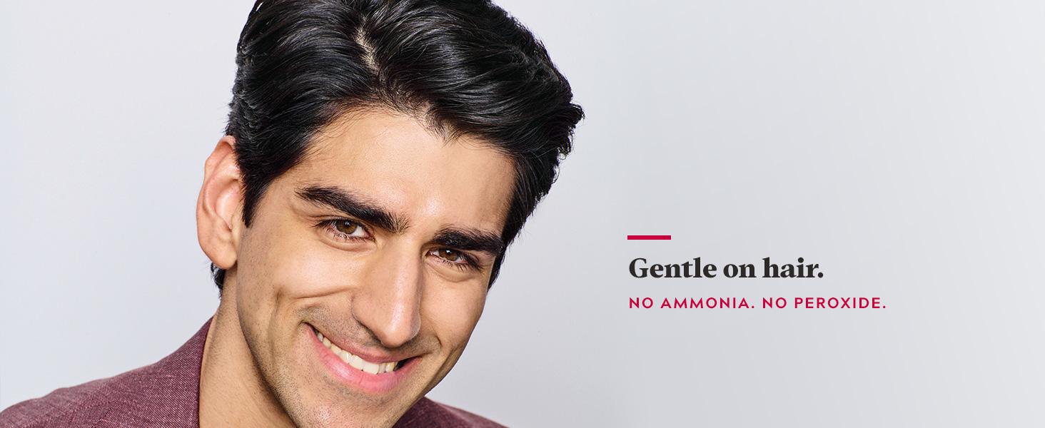Gentle on hair. No ammonia. No peroxide