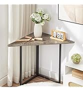 VECELO Corner Desk,Office Tables for Living Room for Small Space Triangle Computer Desk with Stee...