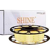 Shine Decor LED Strip Lights Dimmable 50FT/15M, SMD 120LEDs/M 110V-120V AC LED Rope Lights Outdoo...