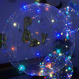 LED Balloons Light Up Balloons Clear Helium Bobo Balloons Glow Bubble Balloons