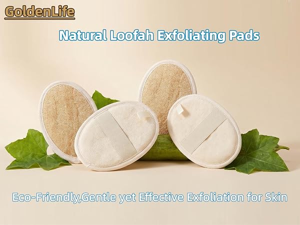 natural loofah exfoliating pads