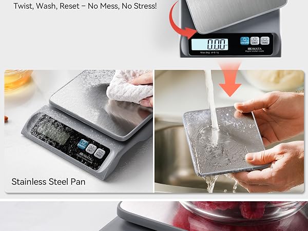 BOMATA 0.1g Food Scale, 13lb Digital Kitchen Scale with Removable Stainless Steel Pan