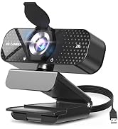 TRAUSI 2K Full HD Webcam with Auto Light Correction, Noise-Canceling Mic, Privacy Cover and Wide ...