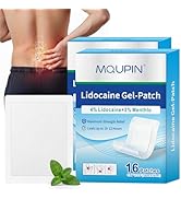 32Pcs Lidocaine Patches, 4% Lidocaine & 3% Menthol - Maximum Strength, Waterproof Patch with Auxi...