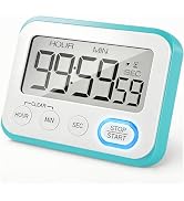 Digital Kitchen Timer Magnetic Loud Alarm, Large LCD Screen Silent/Beeping Multi-Function for Tea...