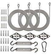 Amgo Triangle Sun Shade Sail Canopy Installation Hardware Kit Accessory (Rope + Hardware kit)