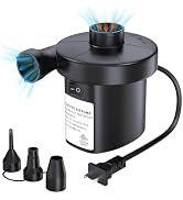 PULIDIKI Air Pump Electric Air Pump for Inflatables Air Mattress Pump with 3 Nozzles Inflator Def...