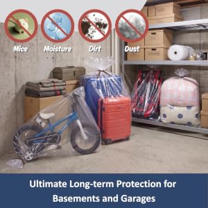Clear plastic storage bags for basement garage protection waterproof dustproof mouse proof covers