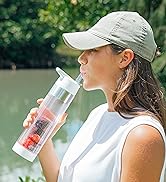 Fruit Infuser water bottle with Straw Lid 24 oz : Flip-Up Straw : Insulated Sleeve, ebook recipes...