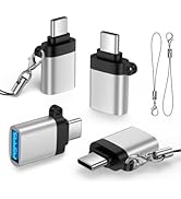 4Pack USB C to USB Adapter, iPhone Type C OTG Adapter for iPhone 17/16/15,iPad,MacBook, High-Spee...