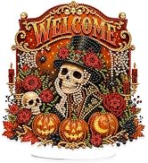 Eiflow Halloween Diamond Art Tabletop Kit for Adults, DIY Table Top Pumpkin Diamond Art Painting ...